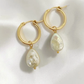 Cove pearl charm hoops