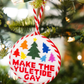 Needlepoint ornament, yuletide gay