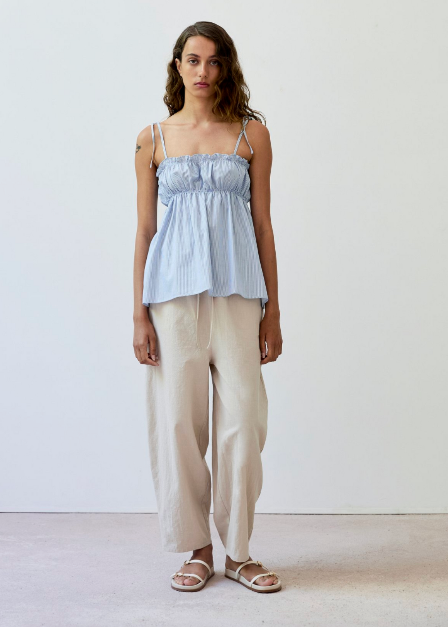 Bindi pinstripe top