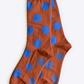 Panhandle polka dot crew socks, brown