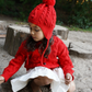 Kids bubble hat, red