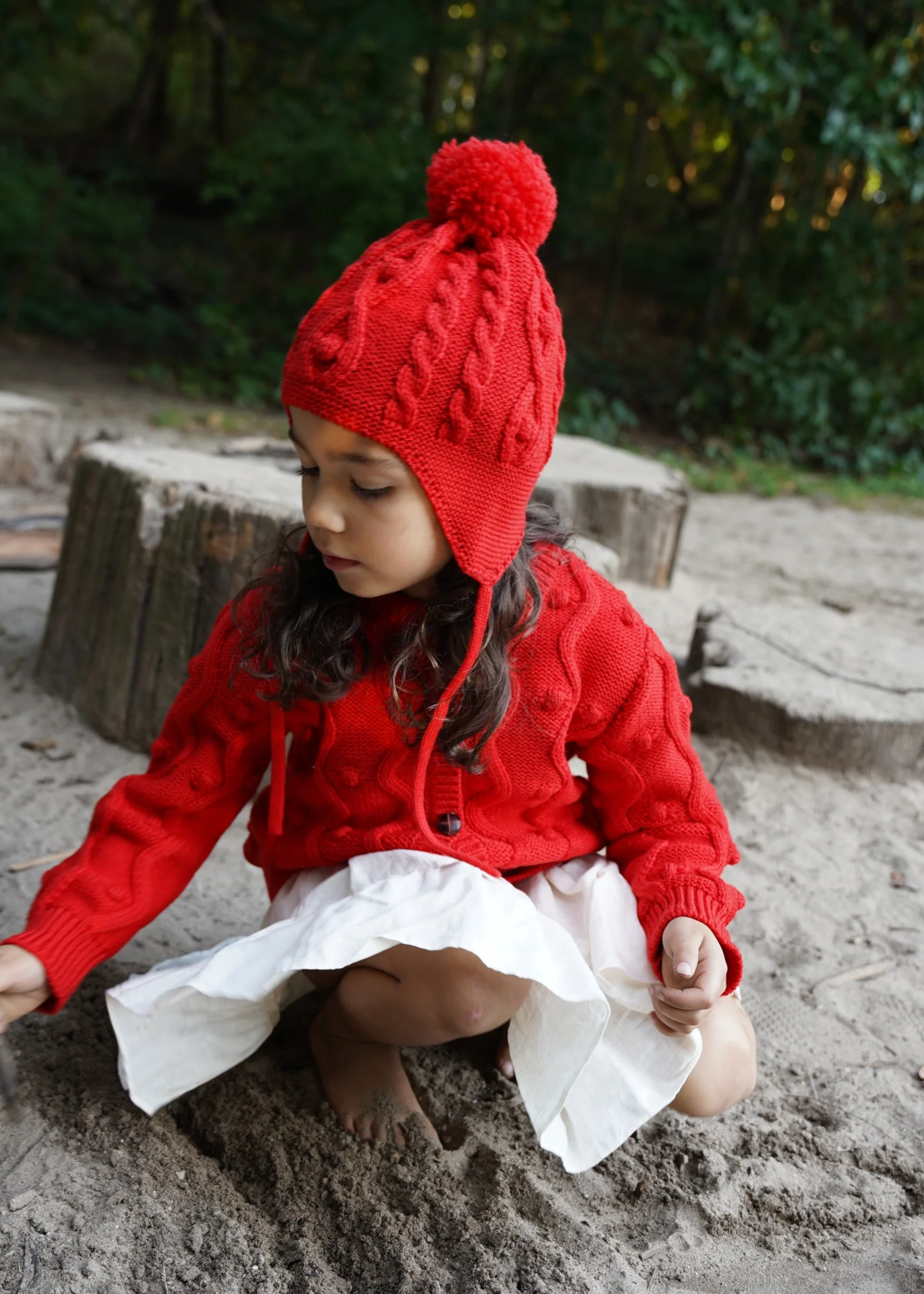 Kids bubble hat, red