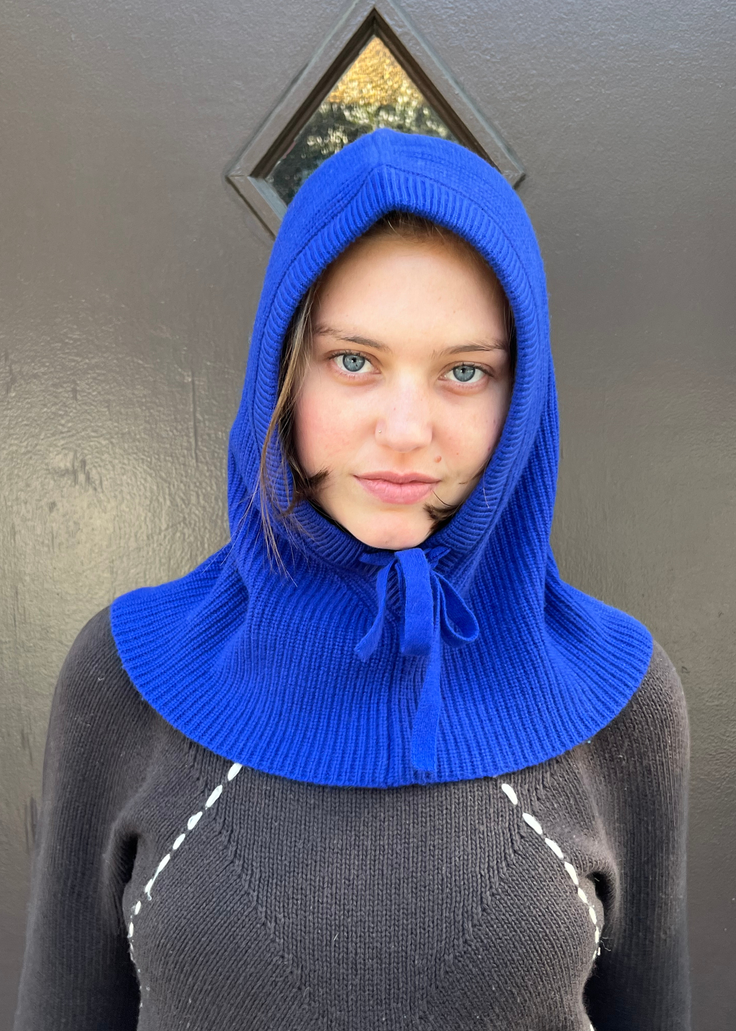 Cashmere balaclava, royal blue