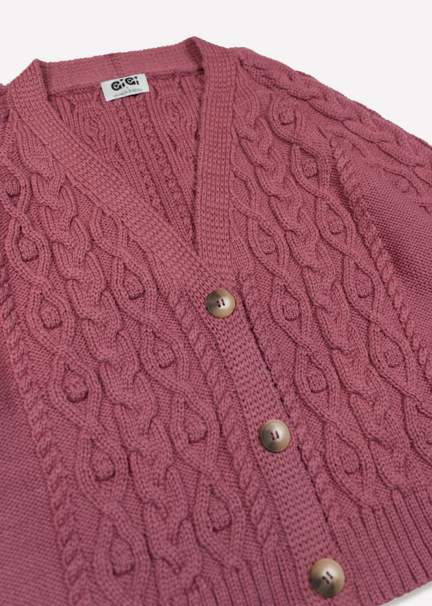 Able cardigan, dark rose