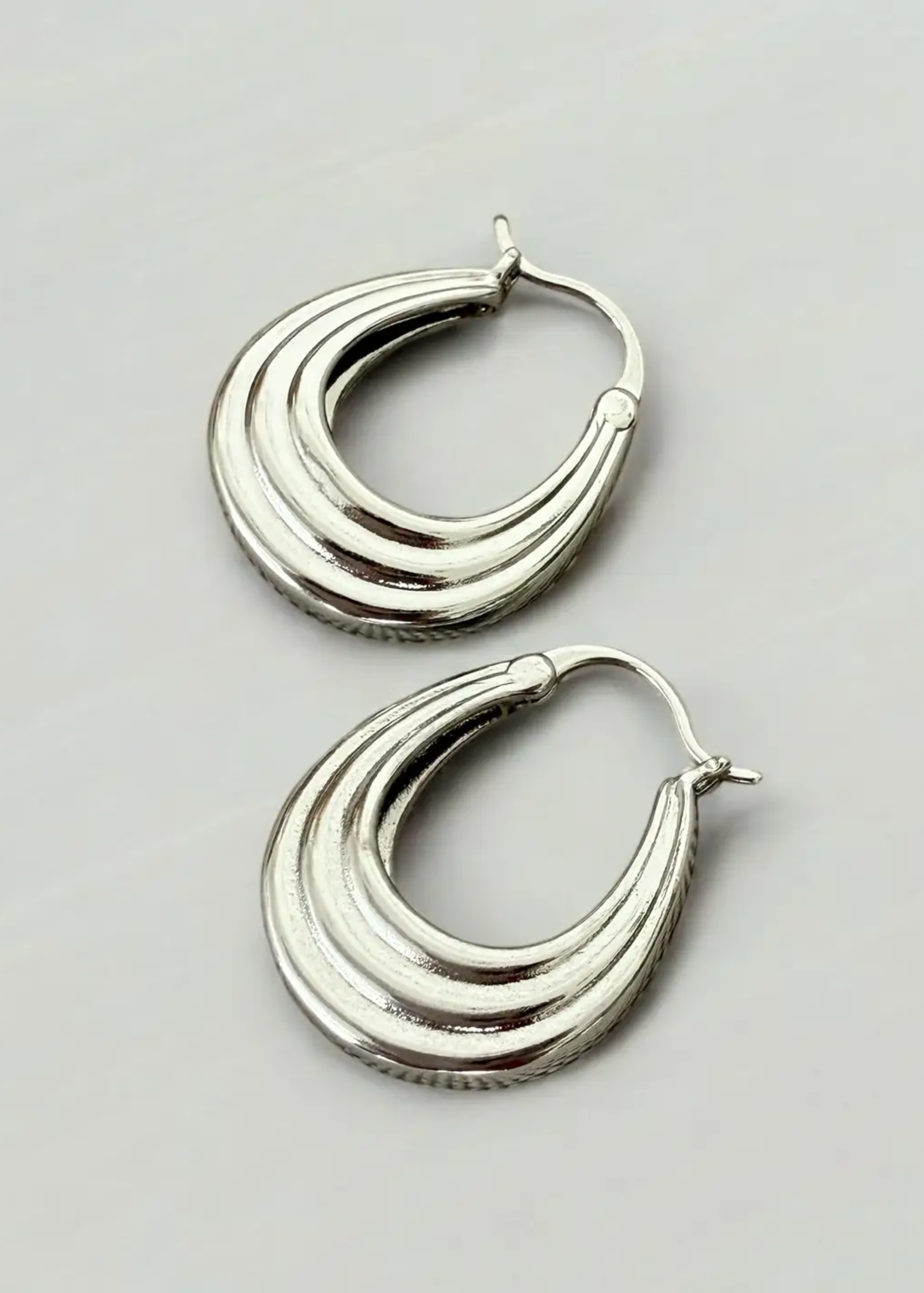 Claire hoop earrings, silver