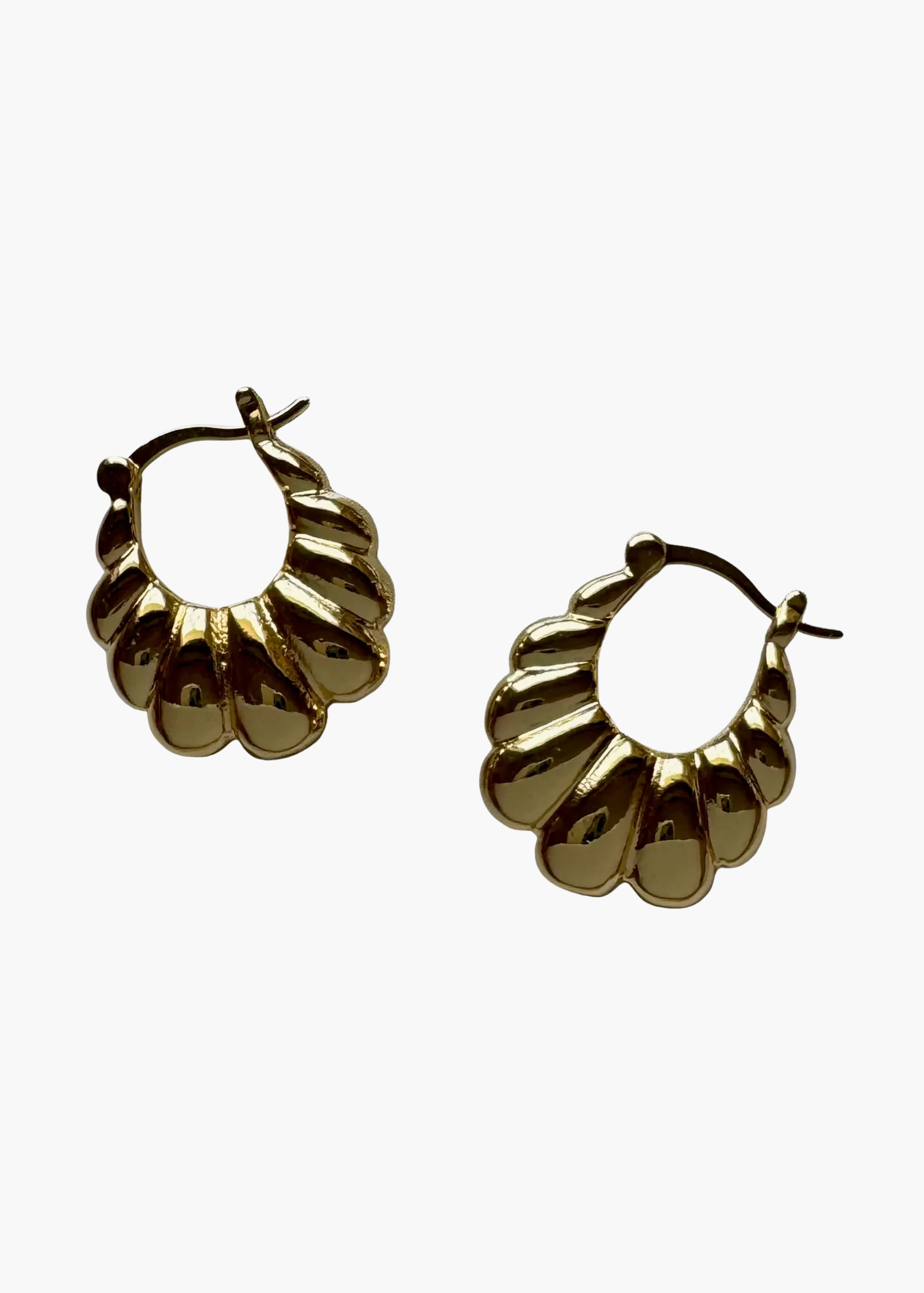 Honey croissant hoop earrings