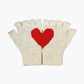 Alpaca fingerless gloves, cream
