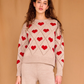 Love sweater, beige/red