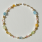 Raw stone pearl necklace