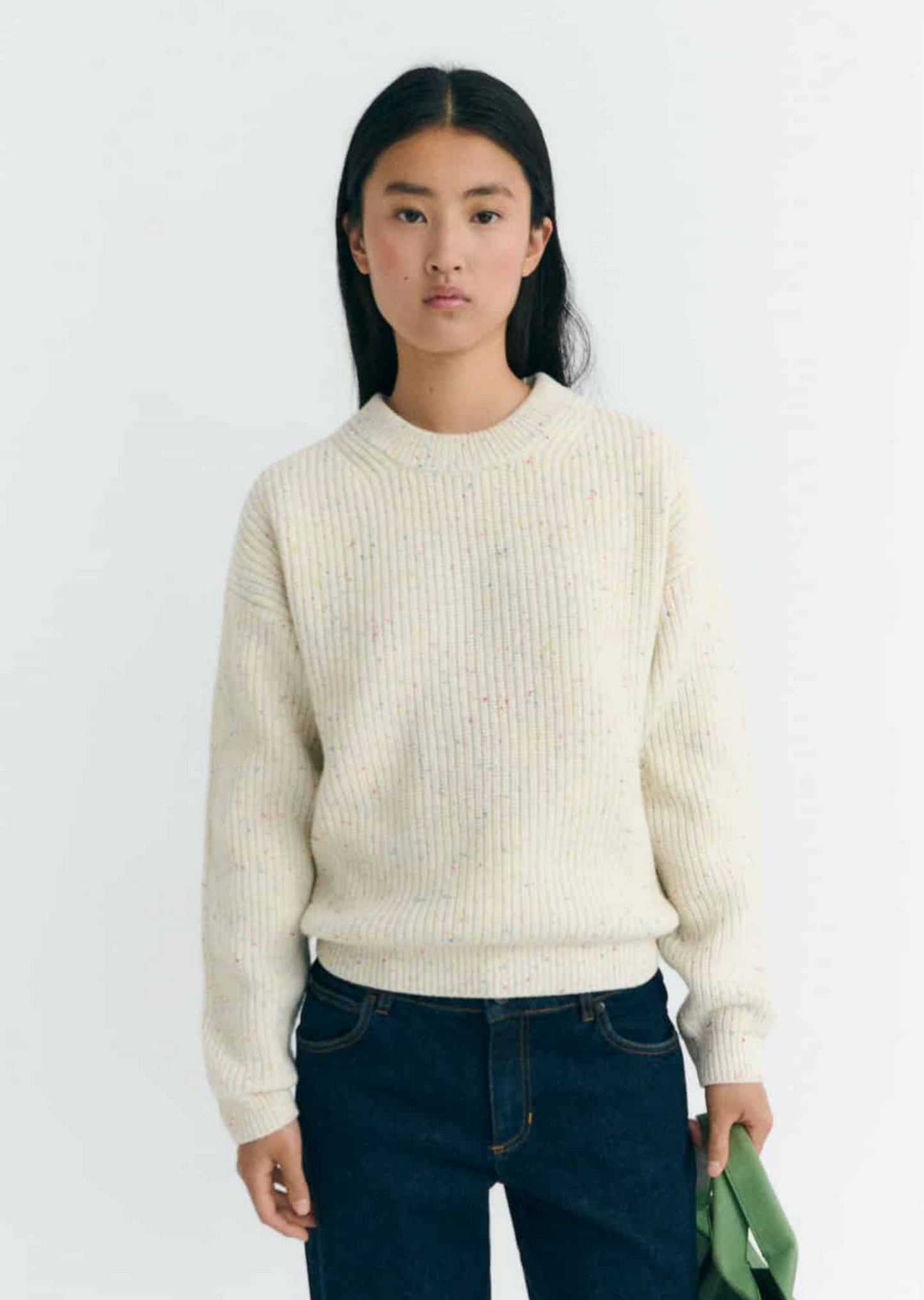 Carmen knitted sweater, ecru