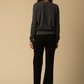 Cashmere straight fit pants, black