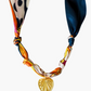 Rome knotted scarf heart charm necklace