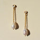 Moonstone pearl drop earrings