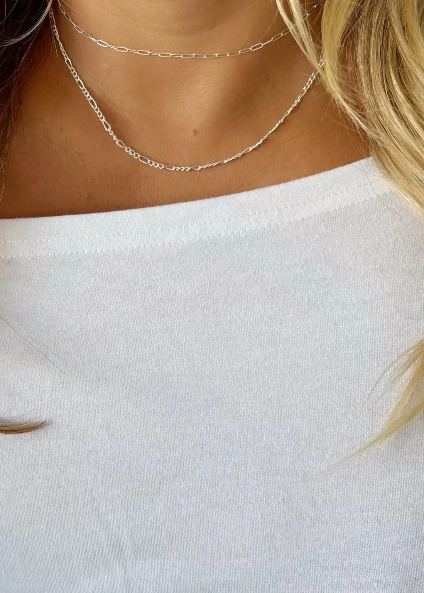 Rose paperclip chain, silver