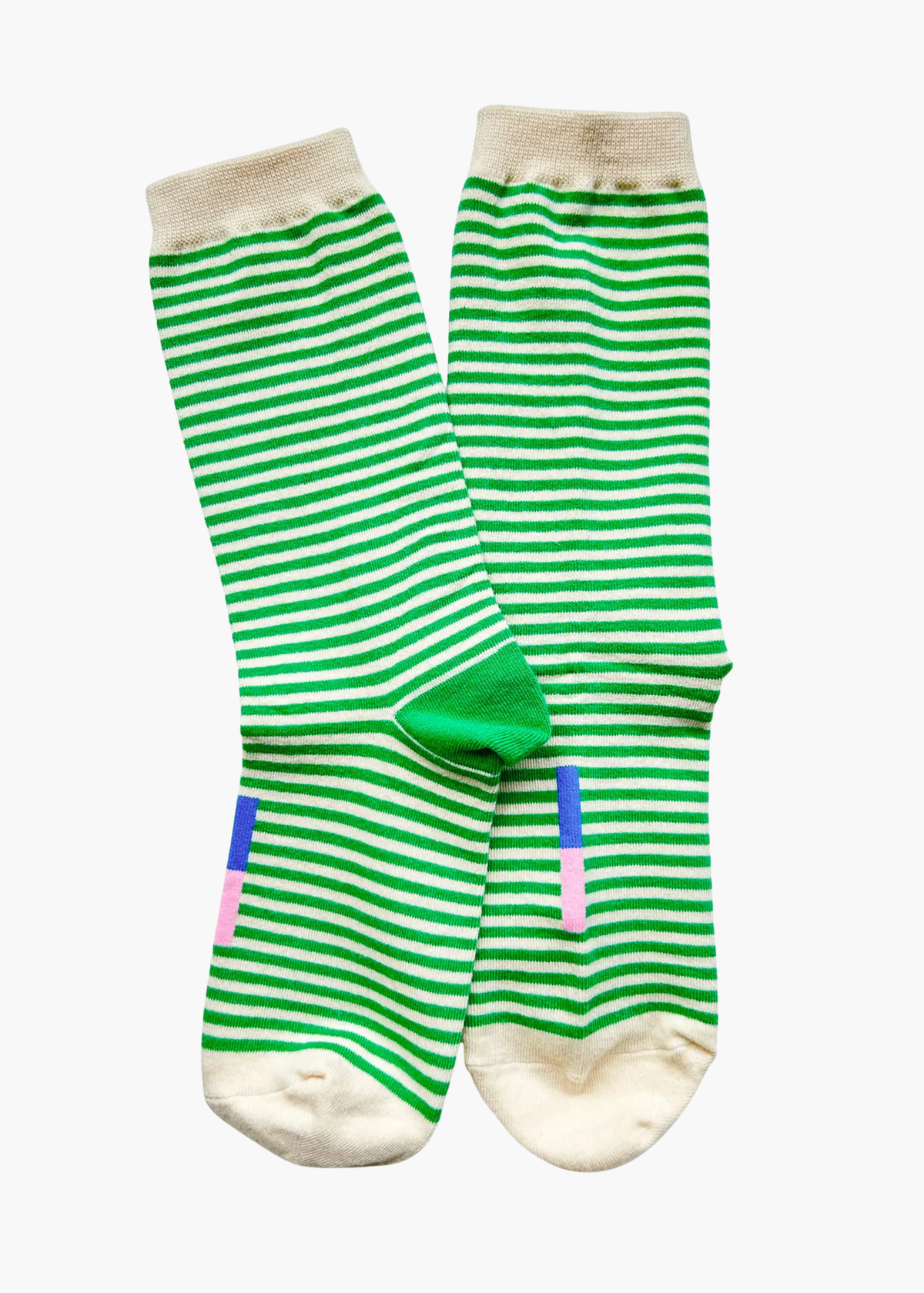 Cole thin stripe crew socks, fern