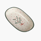 Ceramic serving bowl, mistletoe