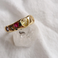 Sea glass mosaic ring