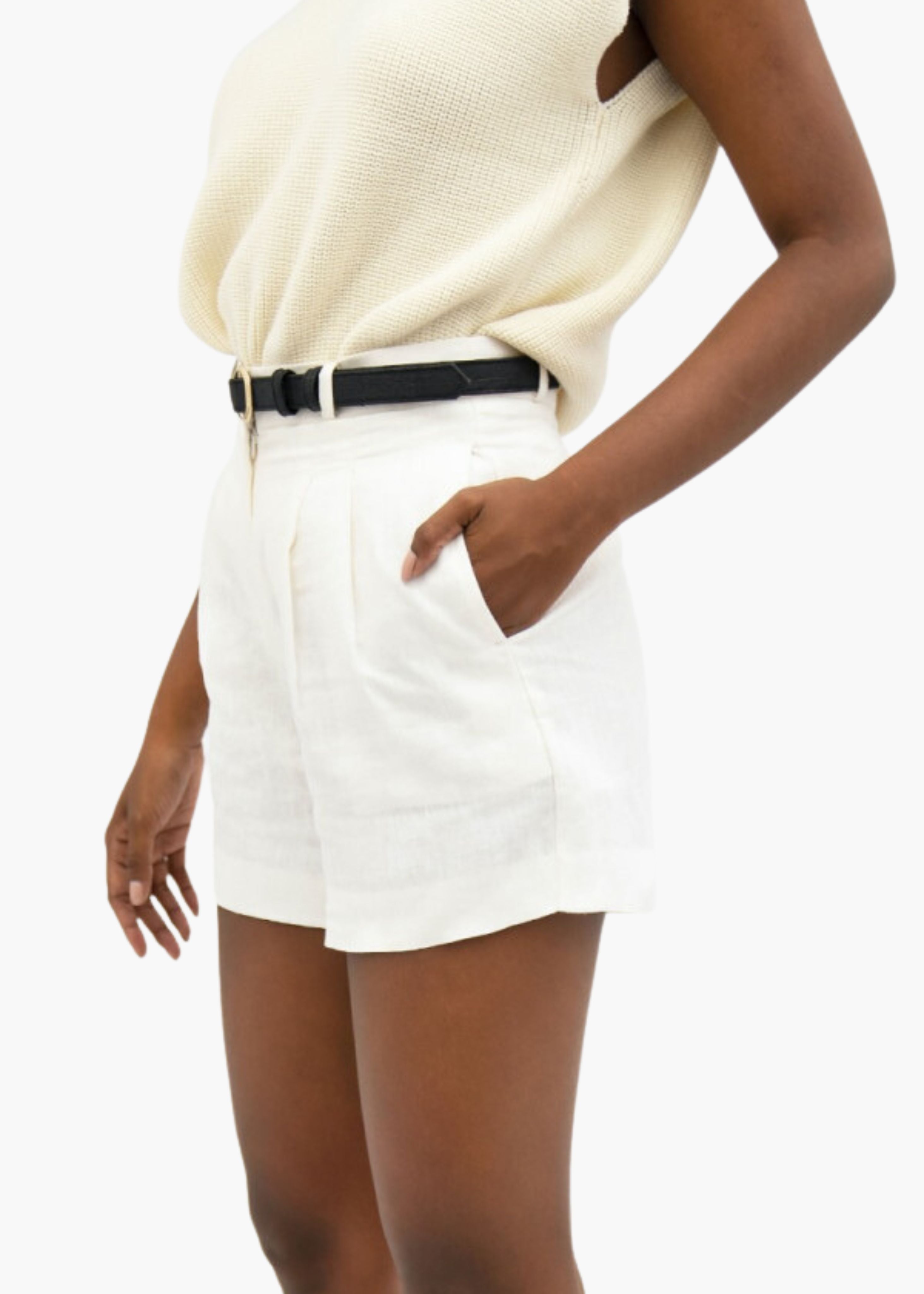 French rivera short, white