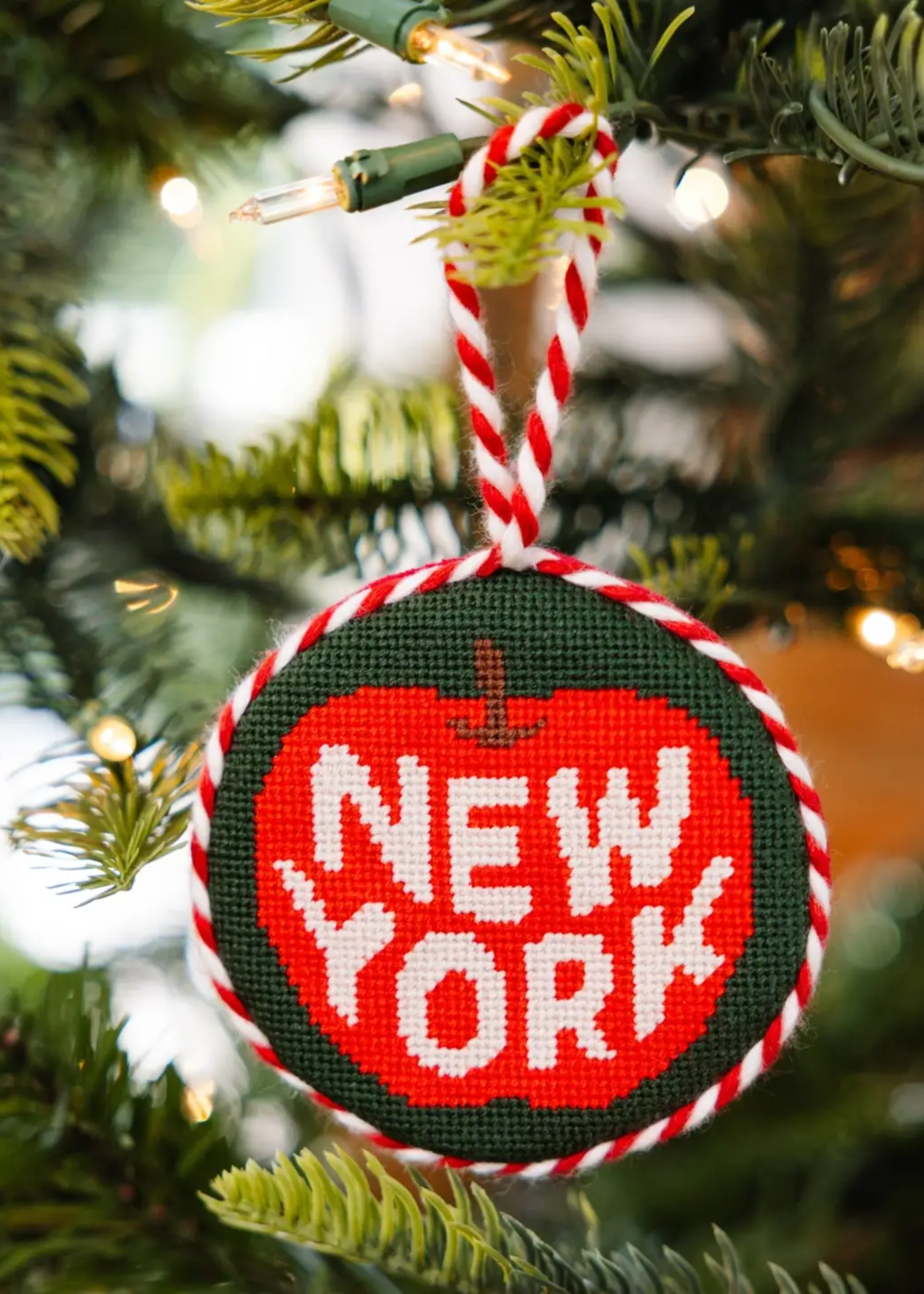 Needlepoint ornament, New York
