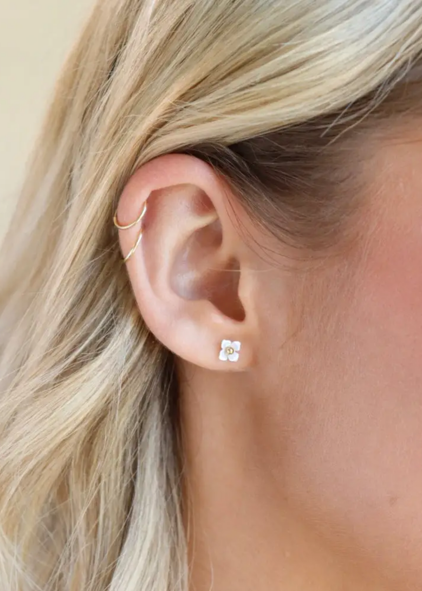 Mother of pearl flower studs