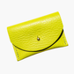 Cardholder, chartreuse leather