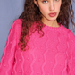 Pom pom sweater, pink