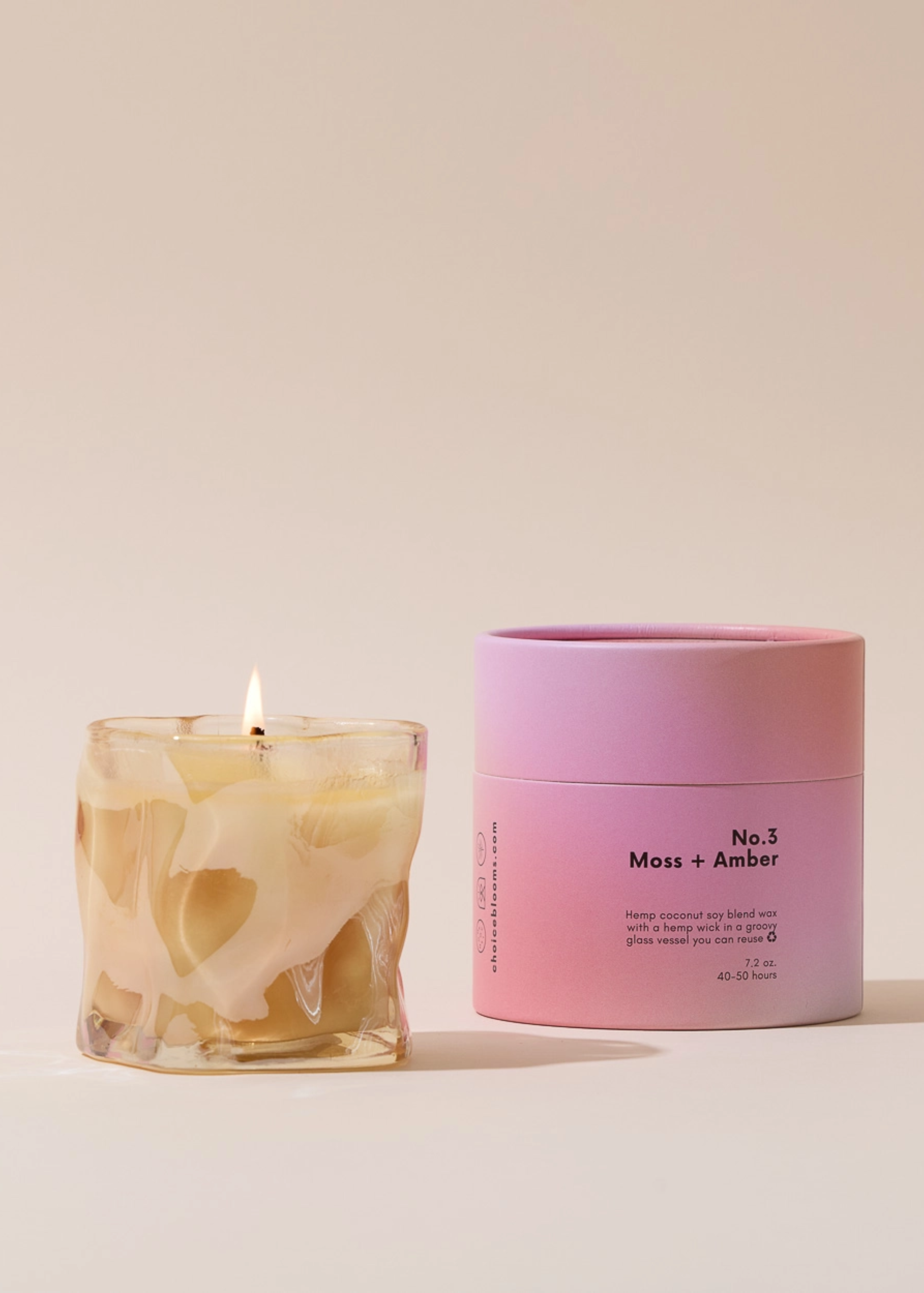 No.3 Moss + amber candle