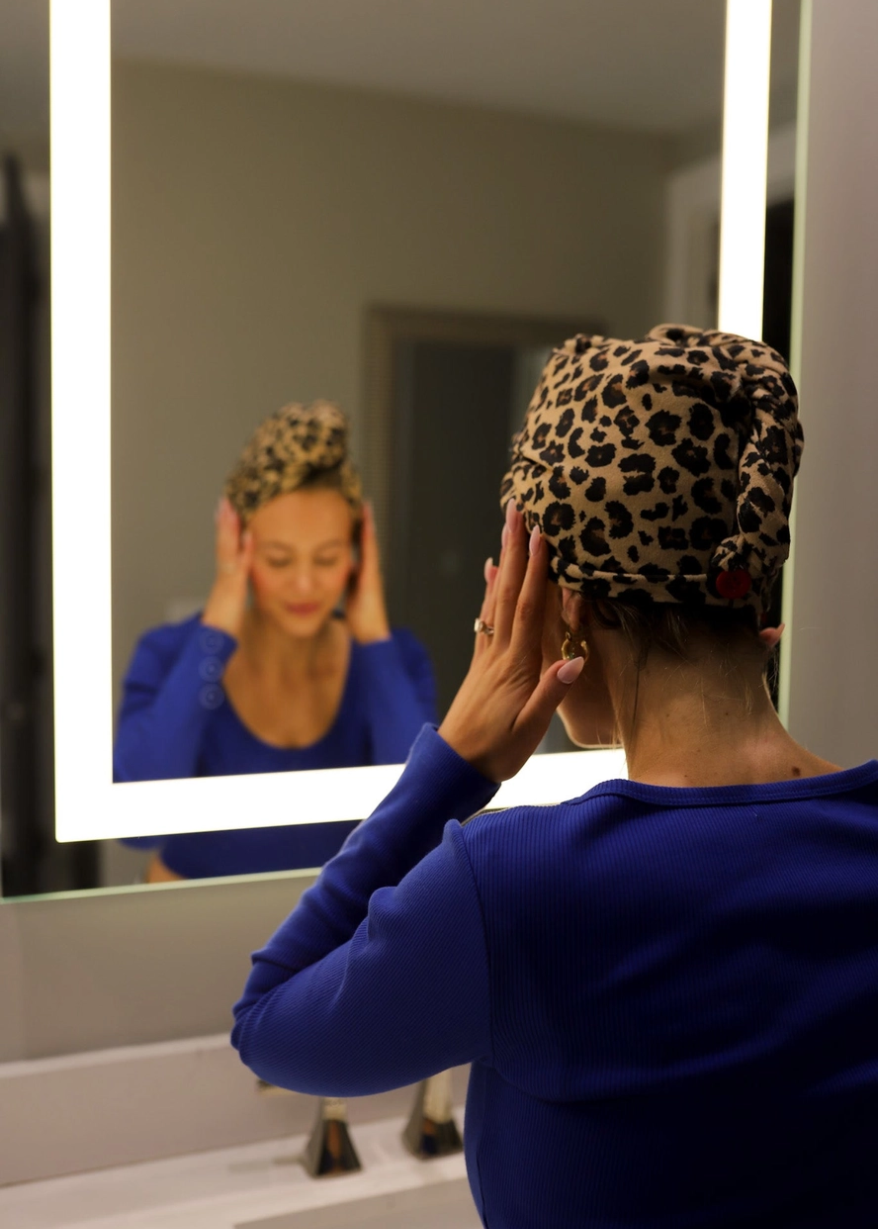 Hair towel wrap, cheetah