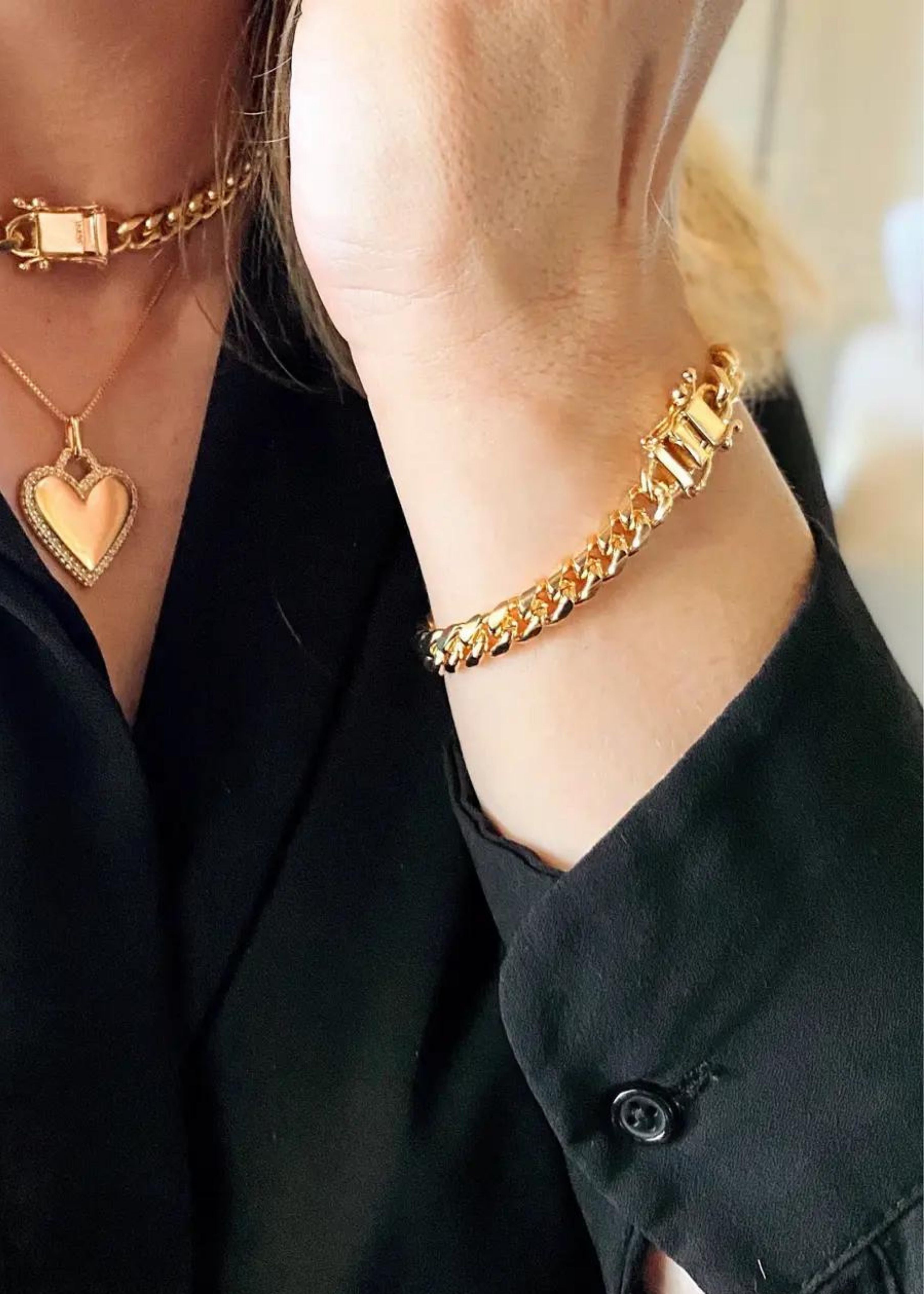 Chunky cuban link bracelet, 7mm