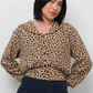 Waffle sailor cardigan, leopard