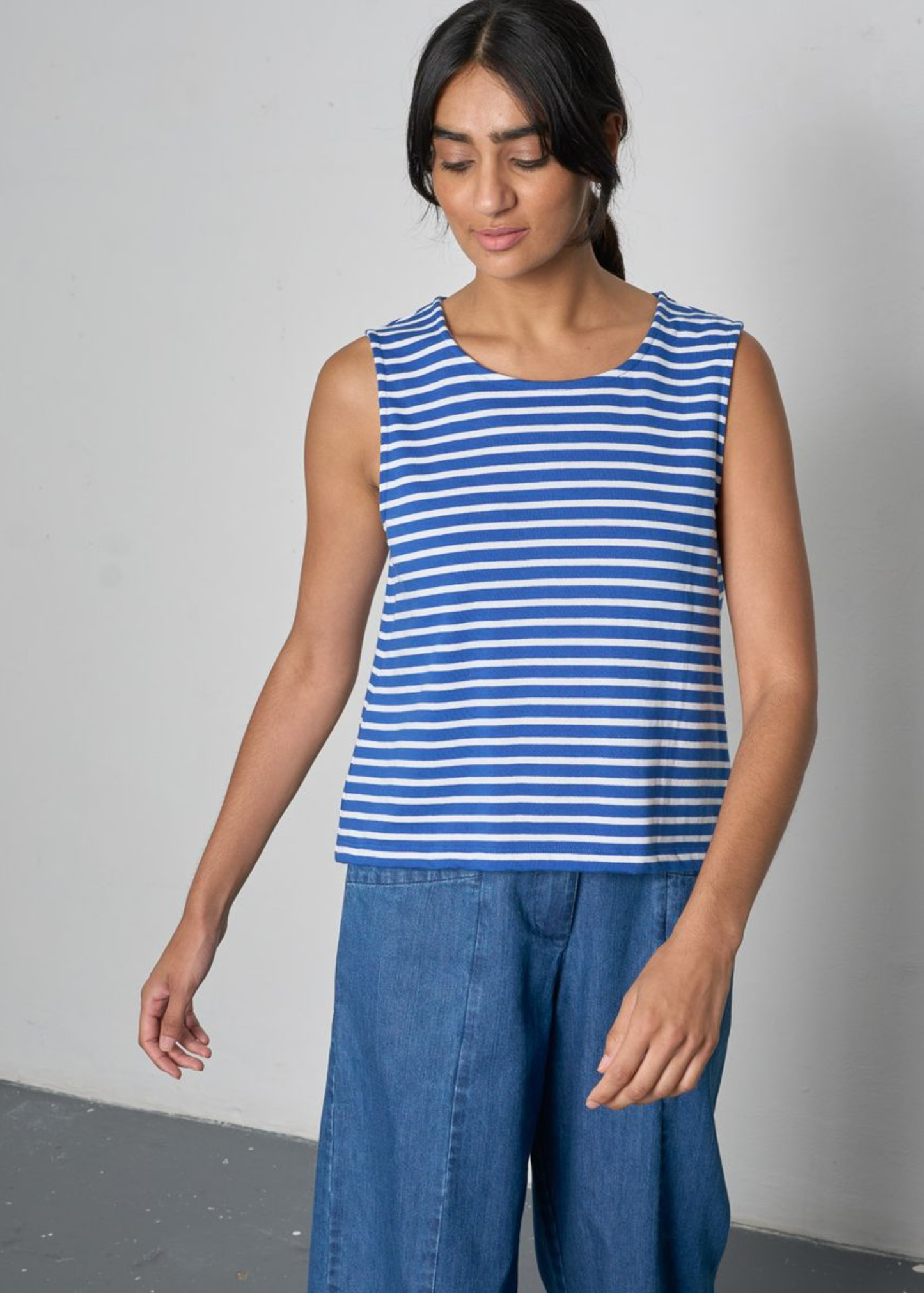 Alma jersey top, blue