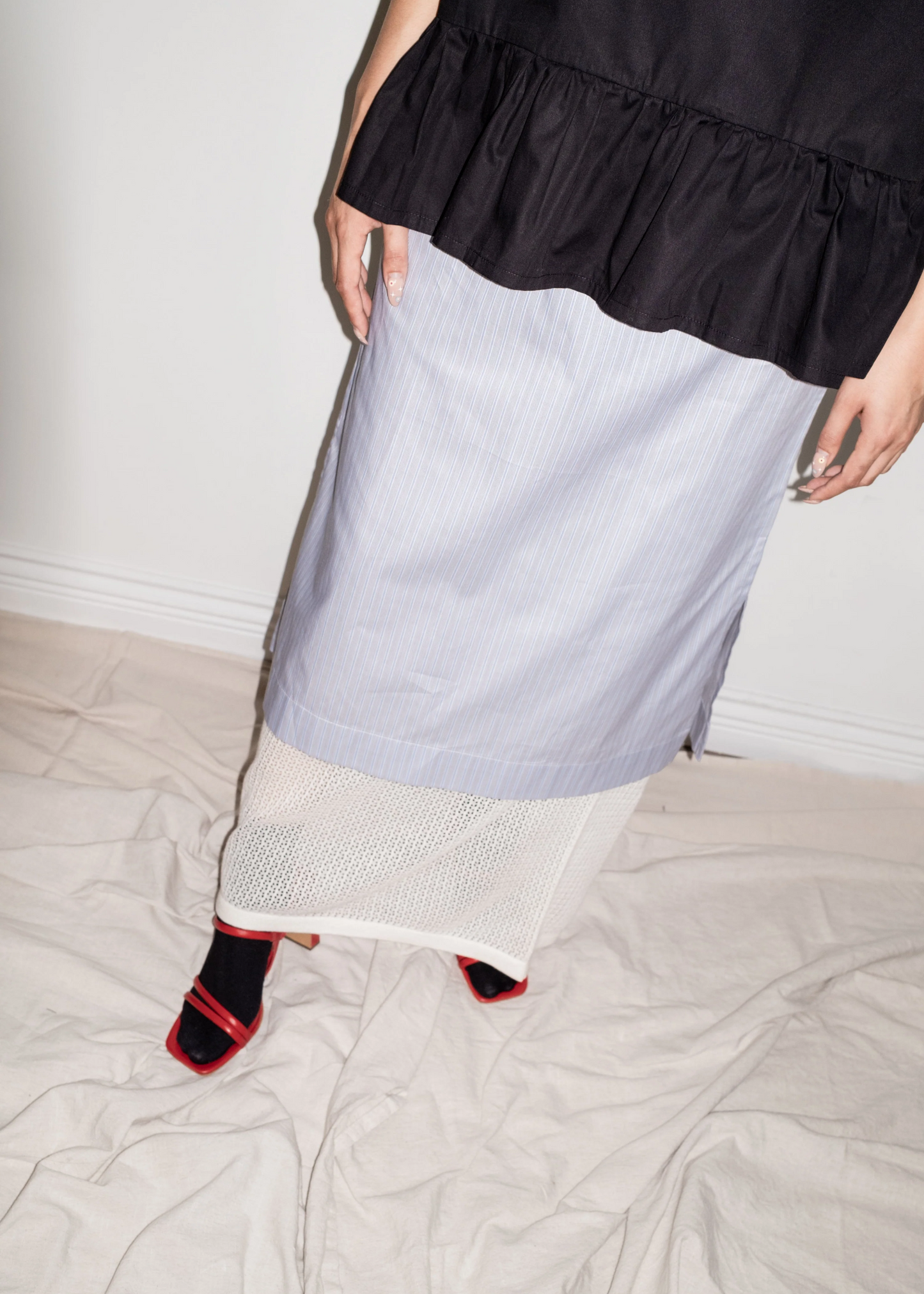 Cruz skirt, blue stripe