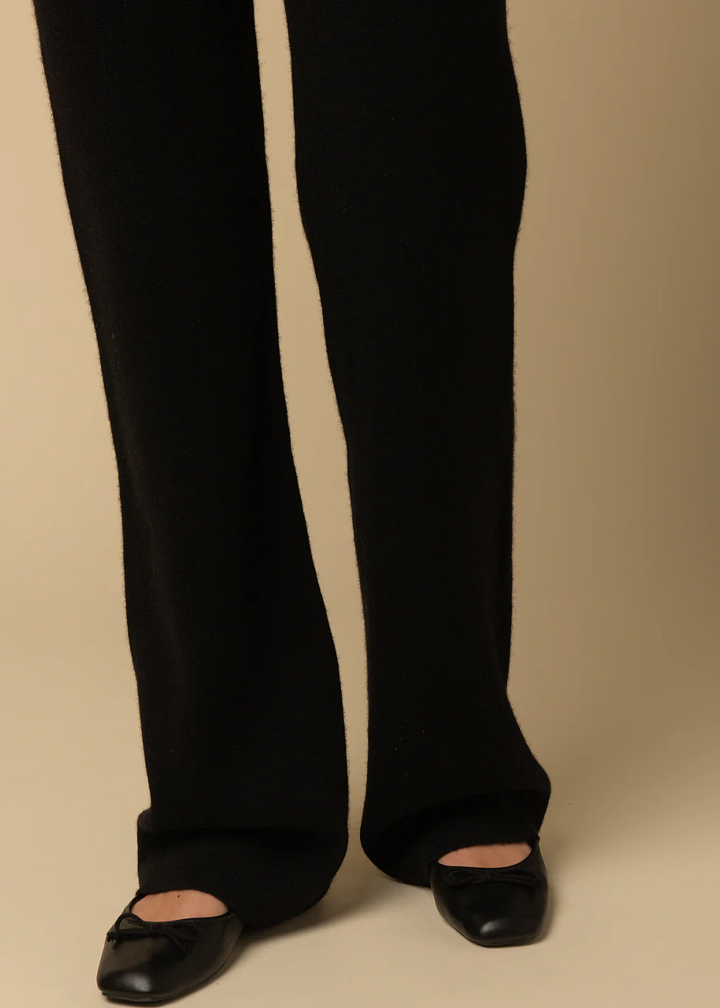 Cashmere straight fit pants, black