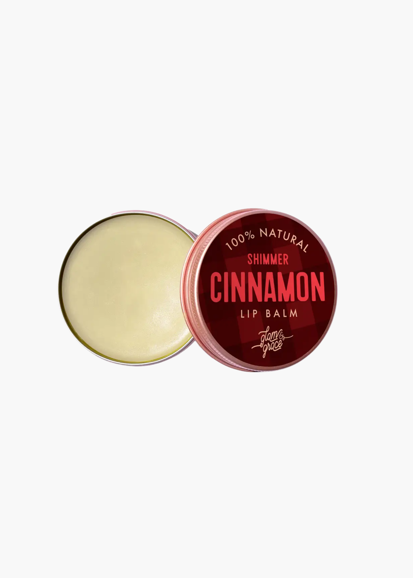 Holiday shimmer lip balm, cinnamon