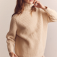 Wool turtleneck waffle sweater
