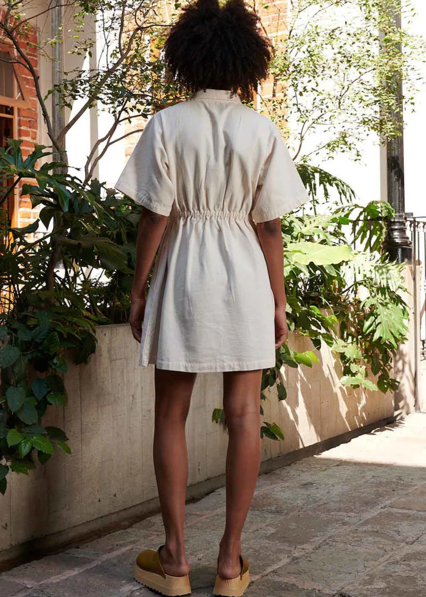 Utility dress, oatmilk