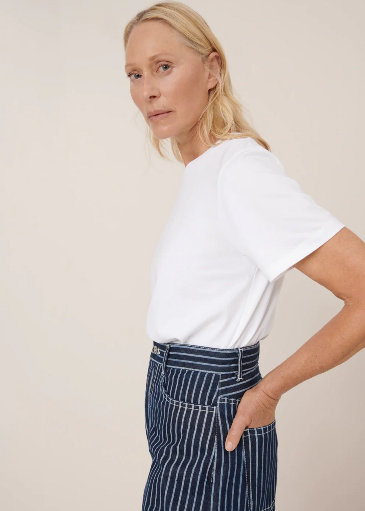 Sailor jeans, chalk stripe