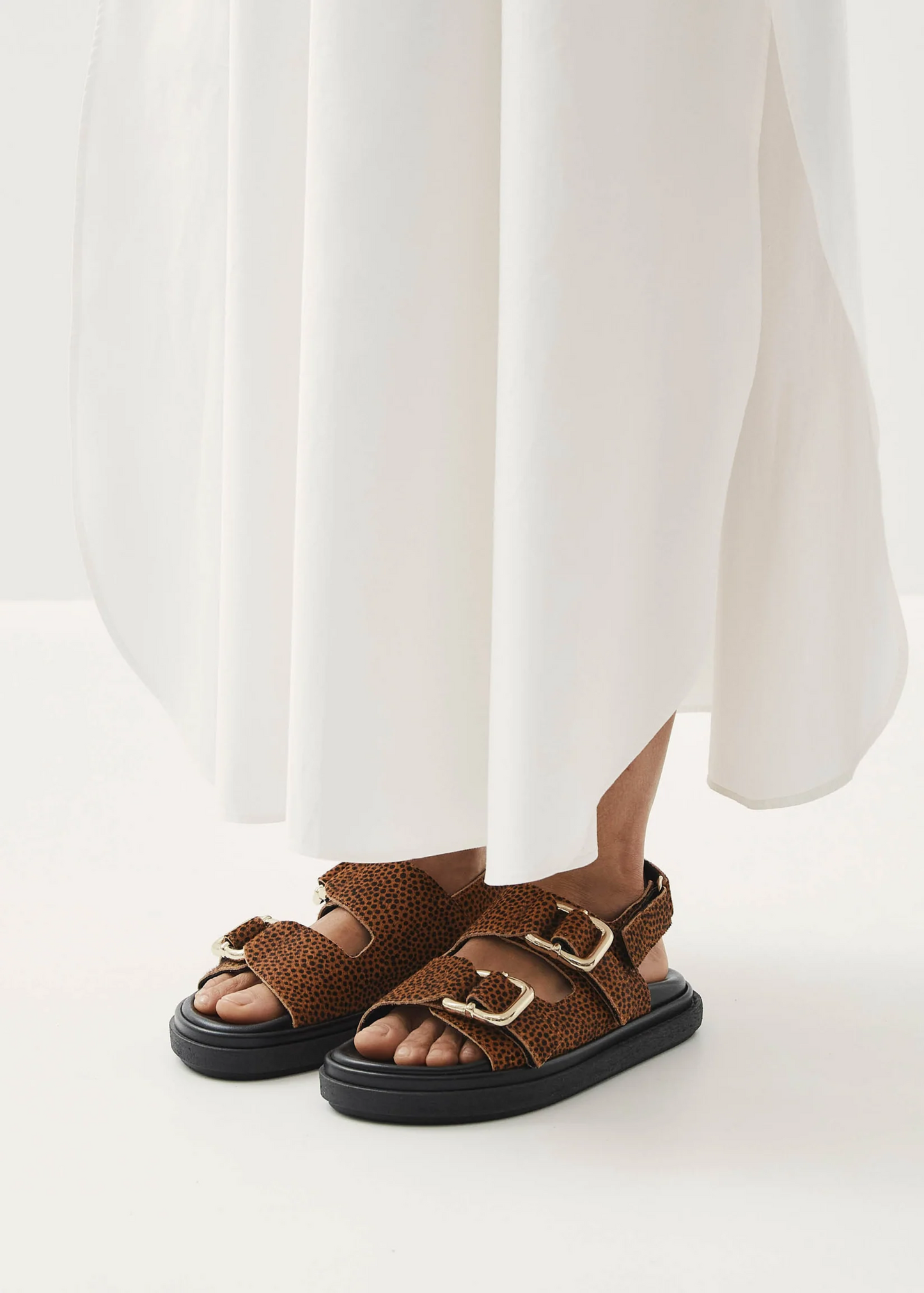 Harper leather sandals, soft tan