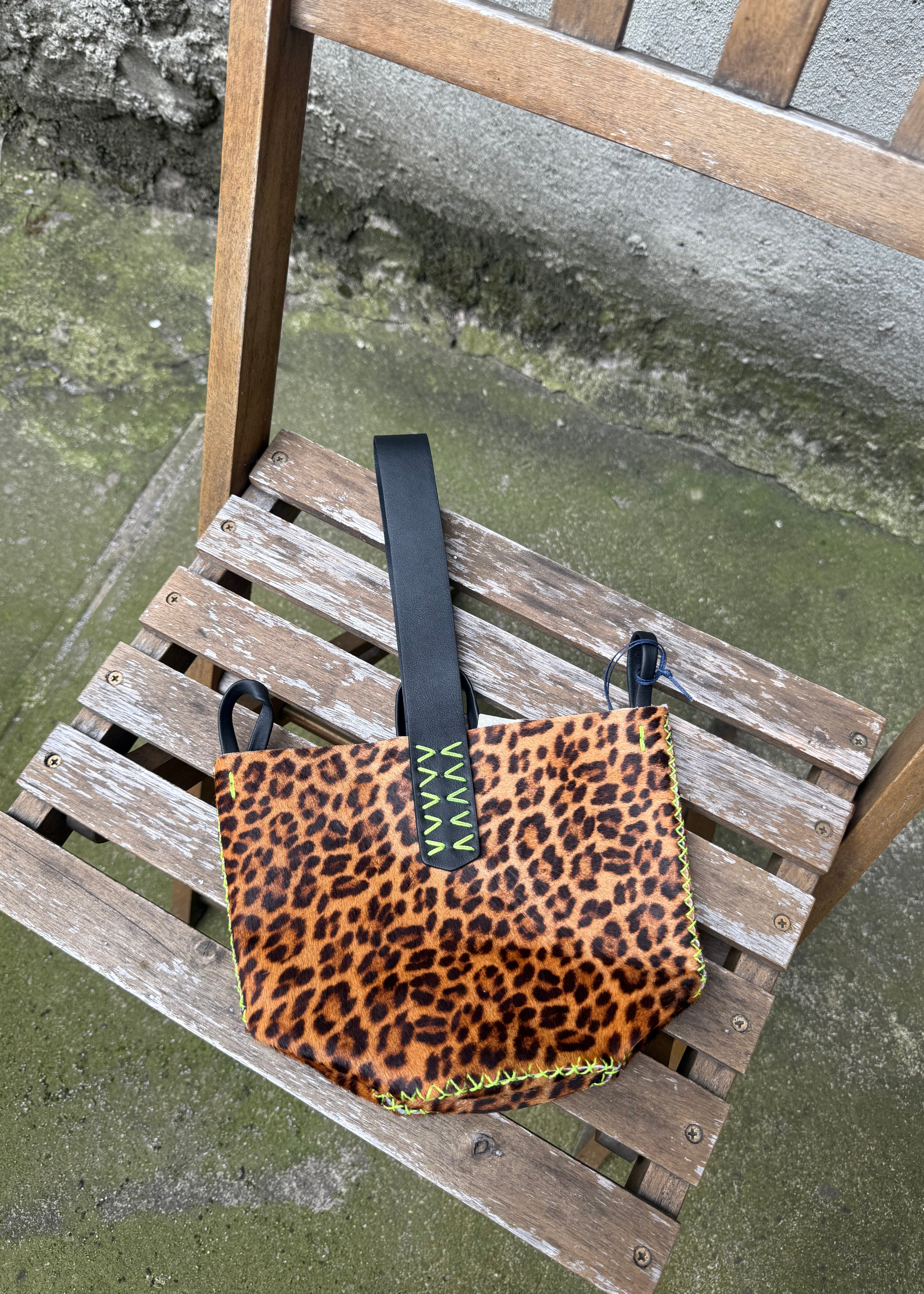 Navigli bag, dark cheetah calfskin