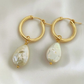 Cove pearl charm hoops