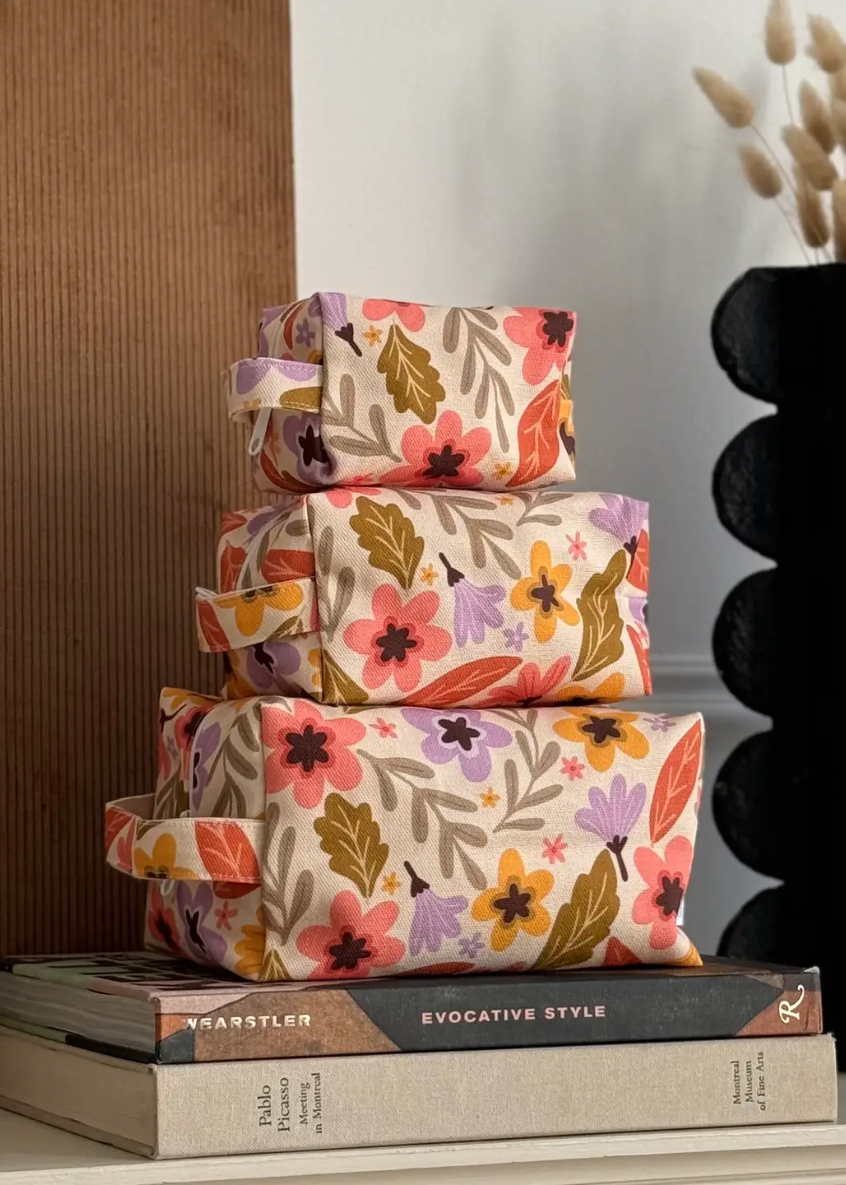 Makeup bag, mod floral