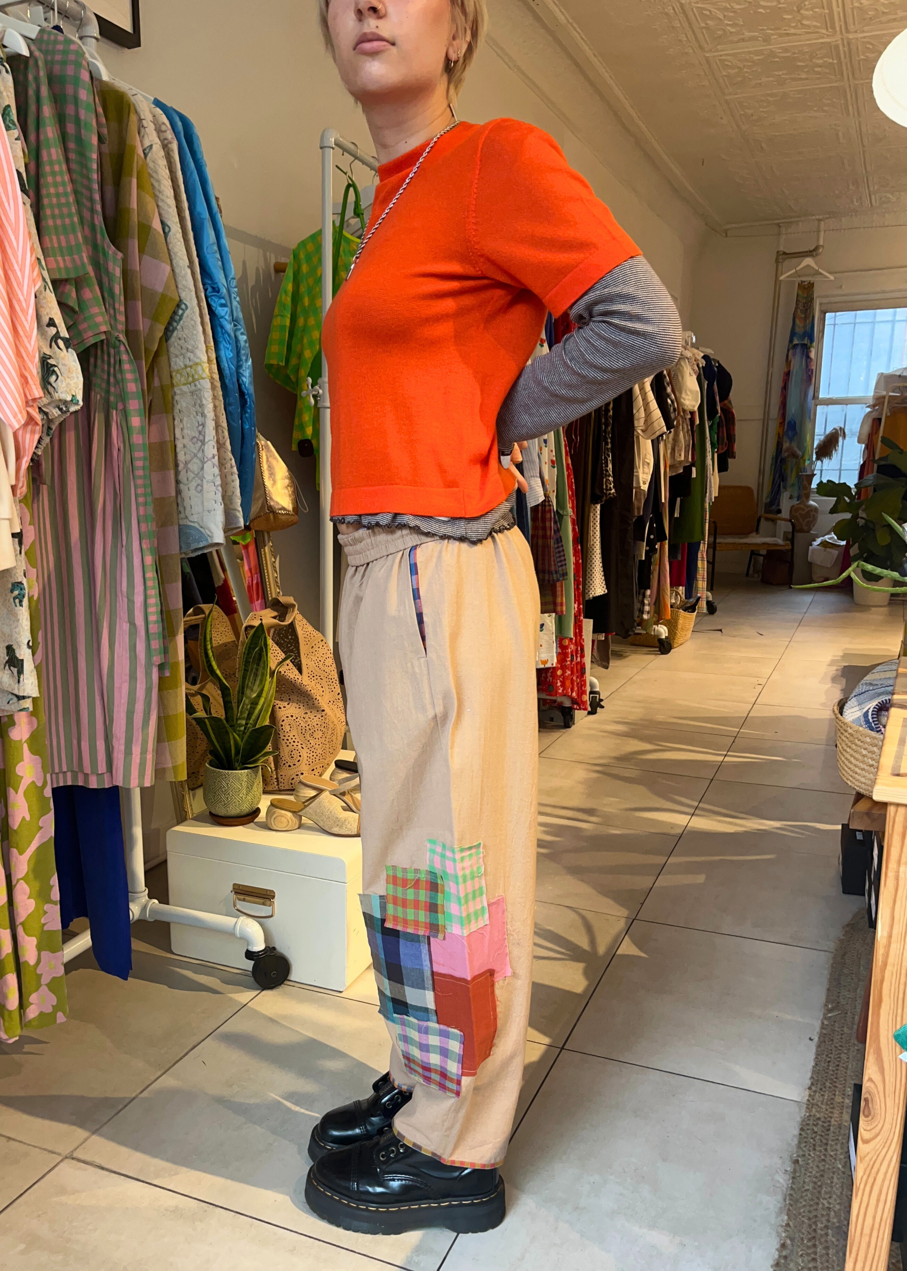 Collage pants, sand patch