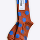 Panhandle polka dot crew socks, brown