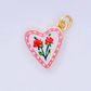 Rose heart charm