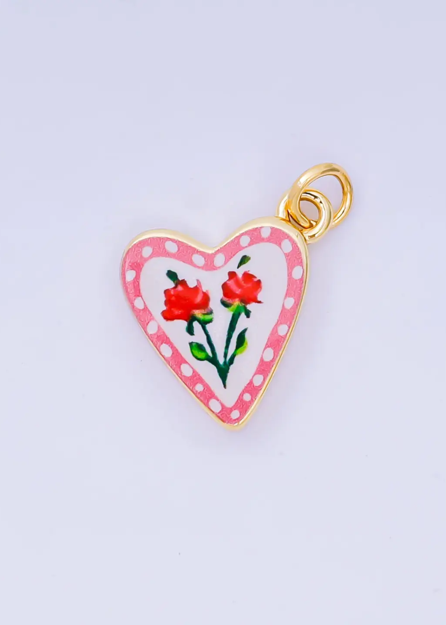Rose heart charm