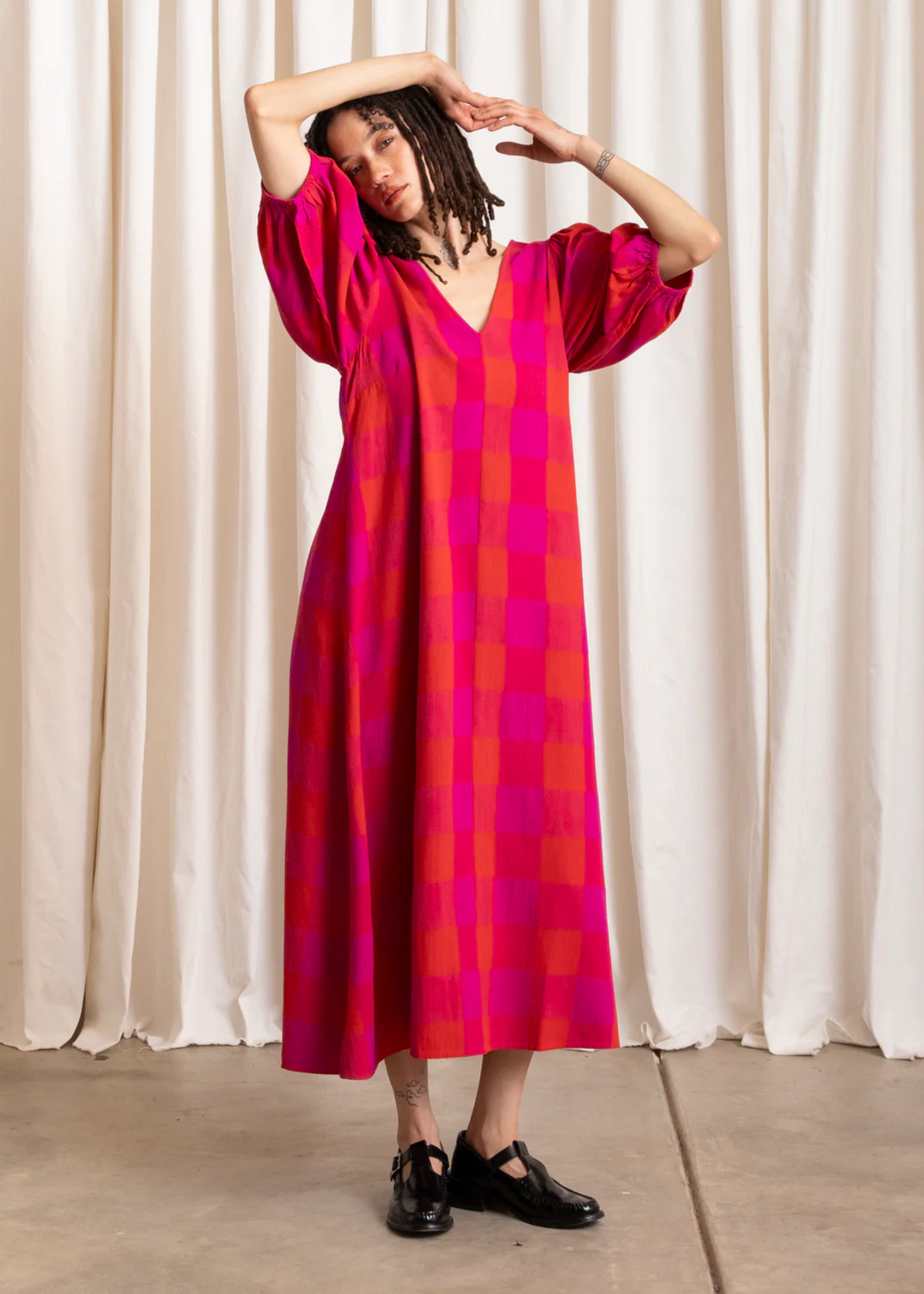 Double v-neck maxi dress