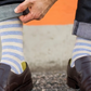 Eureka regular stripe crew socks, fog