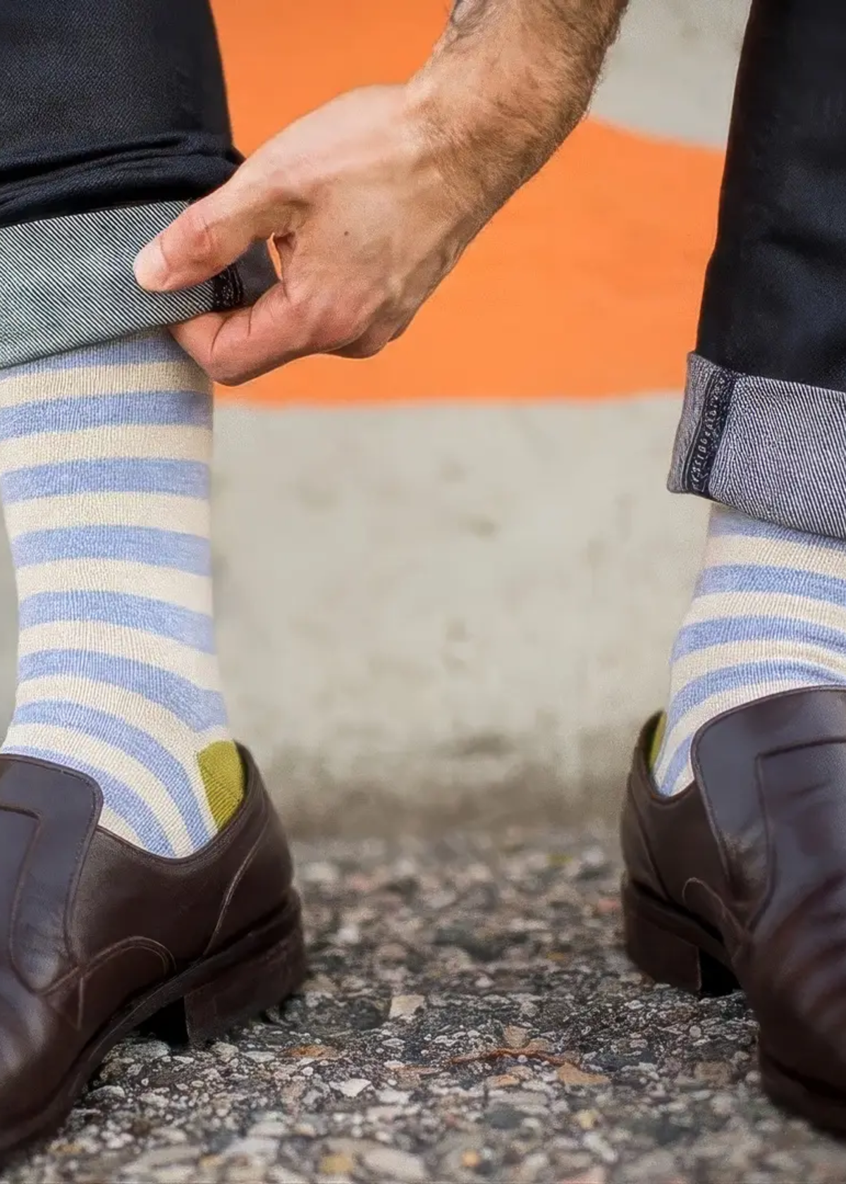 Eureka regular stripe crew socks, fog