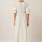 Ellora dress, greige pinstripe