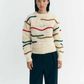 Macrame candela knitted sweater, multicolor